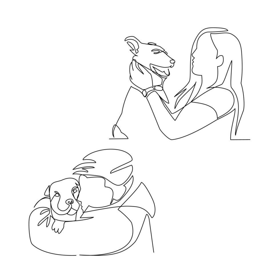 Person with a dog vector