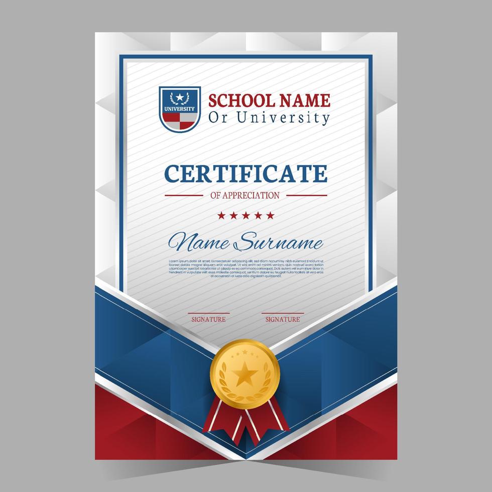 High School and University Academic Award Professional Cerificate vector