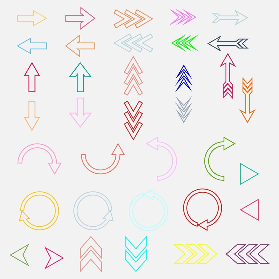 a package of color lines arrow vector