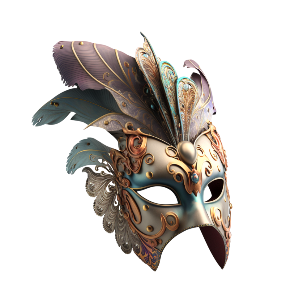 Barazil Festival Golden Carnival Mask png