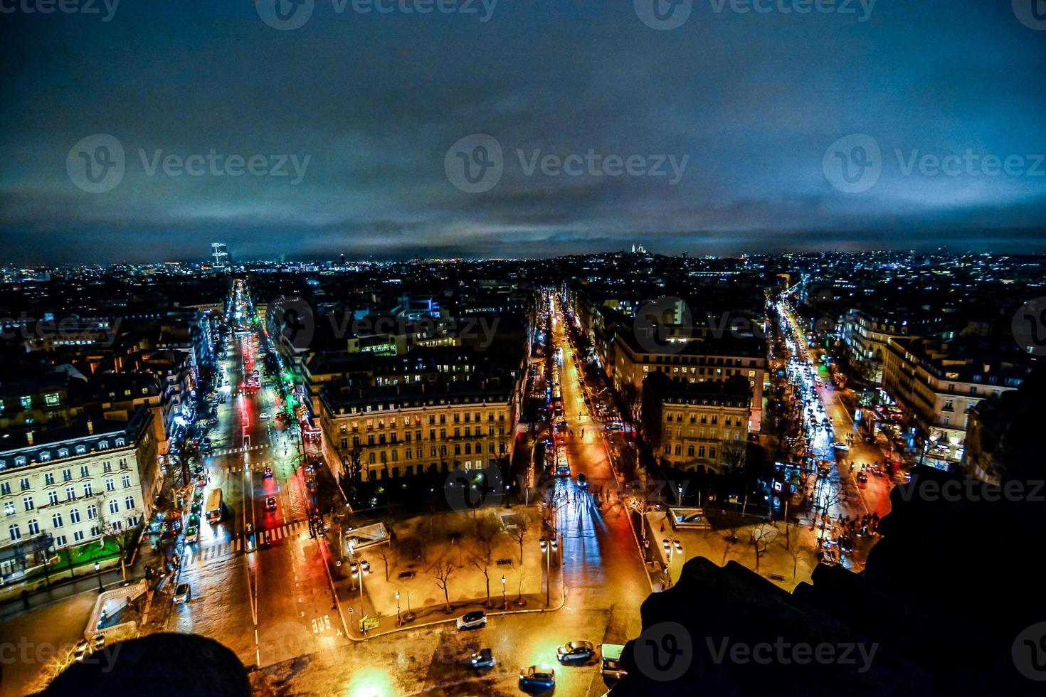 A cityscape at night photo