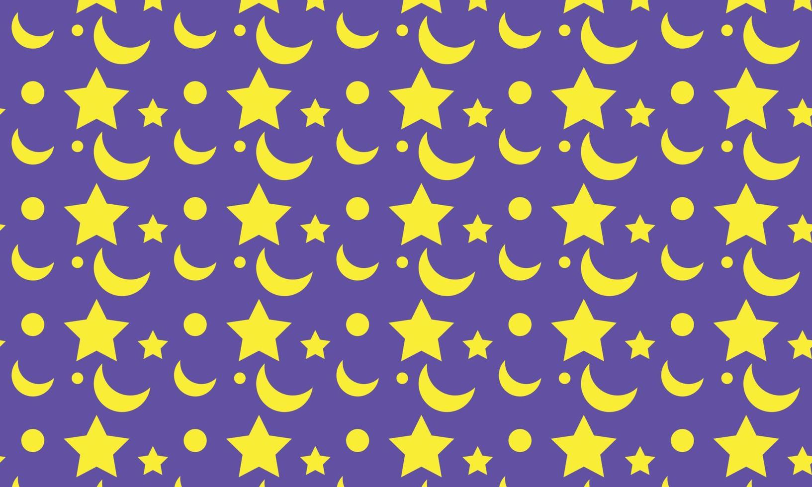 vector seamless pattern with moon and stars