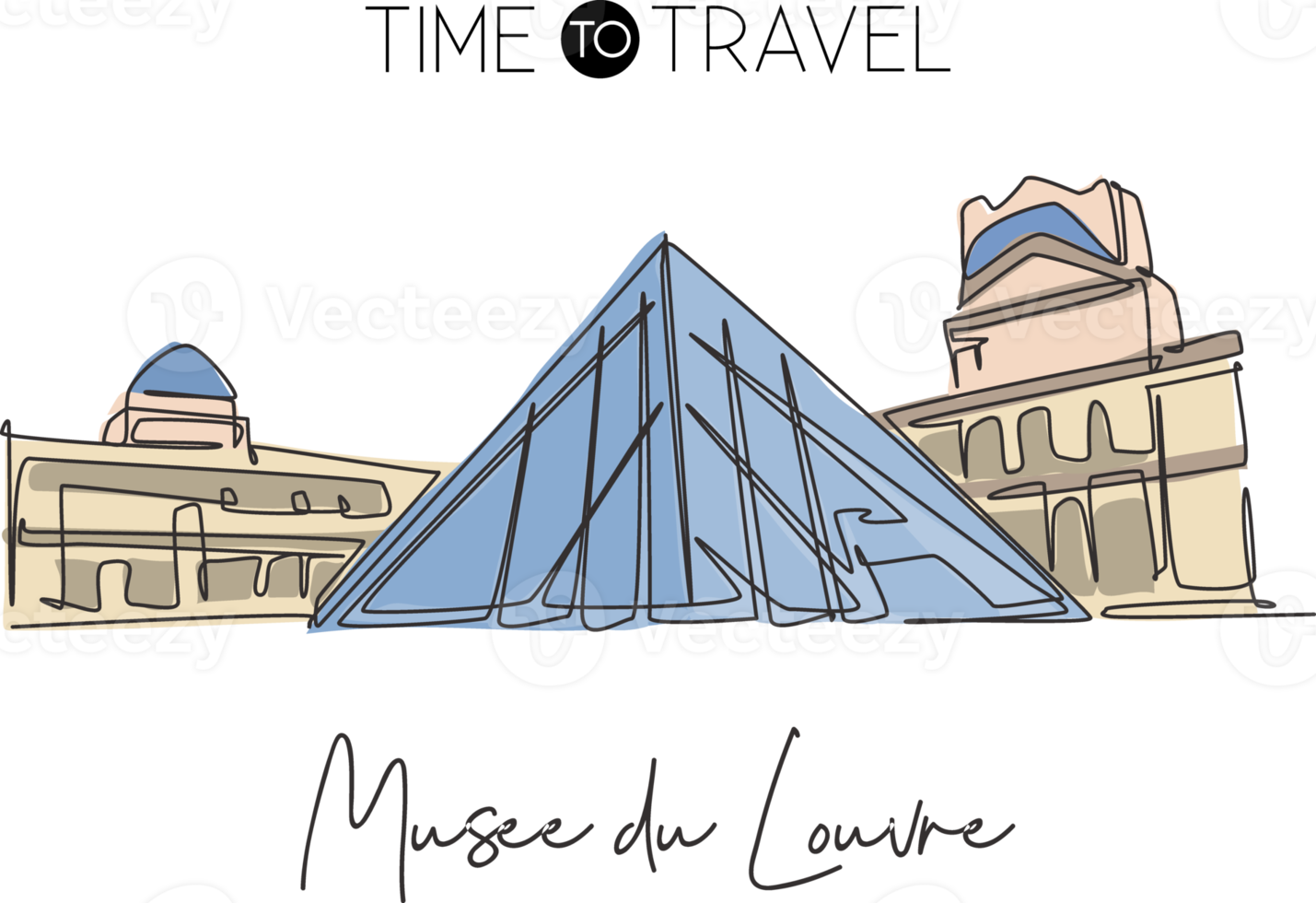 uno continuo línea dibujo de Bienvenido a museo du lumbrera o lumbrera museo. mundo icónico sitio en París, Francia. pared decoración póster impresión concepto. vector ilustración png