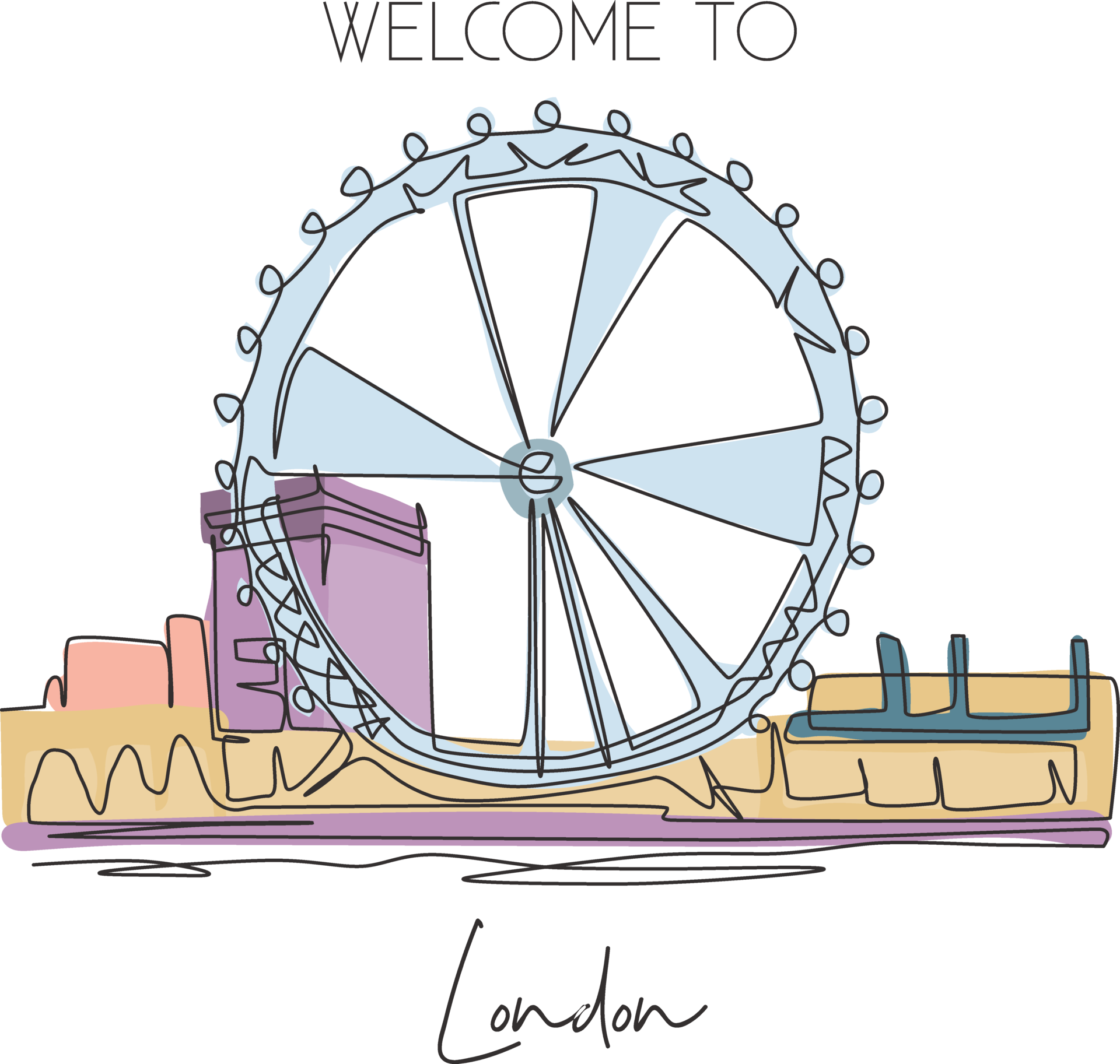 Ferris wheel outline hires stock photography and images  Alamy