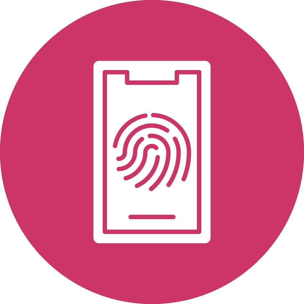 Vector Design Mobile Fingerprint Icon Style