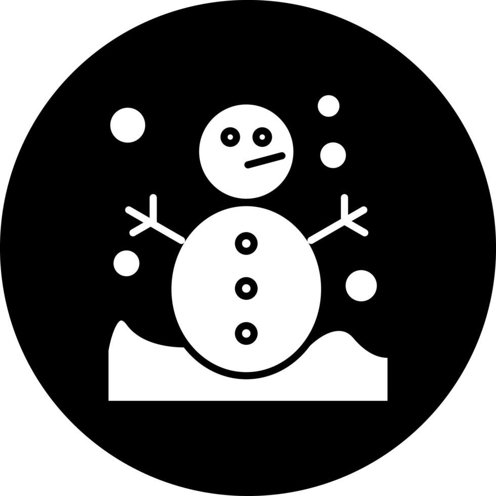 monigote de nieve vector icono estilo