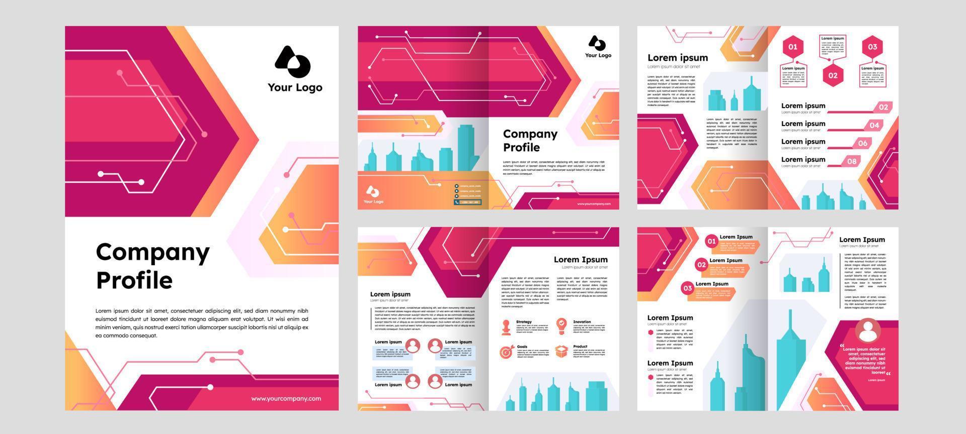 plantilla de perfil de empresa de tecnología vector