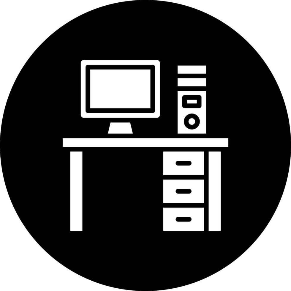 Computer Table Vector Icon Style