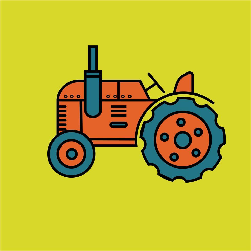 cute tracktor illustration vector