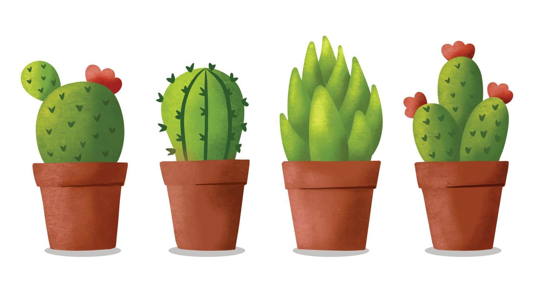 cactus in a pot illustration with grain effect flat botanical natural  aesthetic element 22634859 Vector Art at Vecteezy