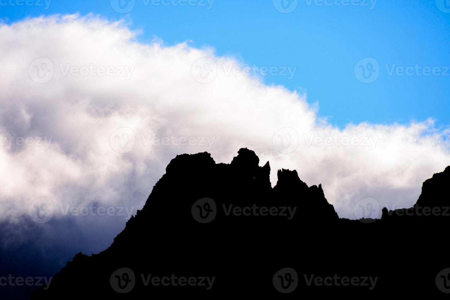 Silhouette of a mountain photo