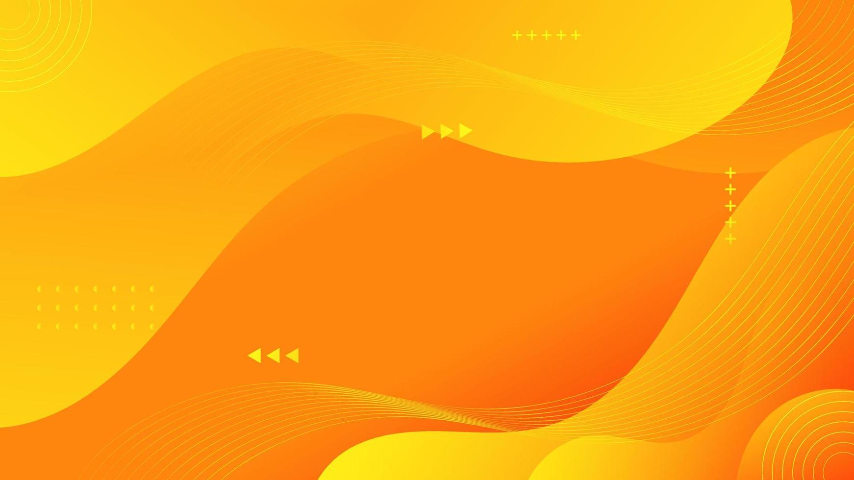 Abstract Gradient Yellow Orange liquid Wave Background vector