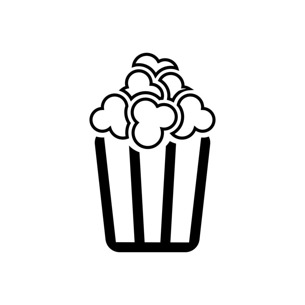 Popcorn vector icon. Pop corn illustration symbol. Cinema logo.