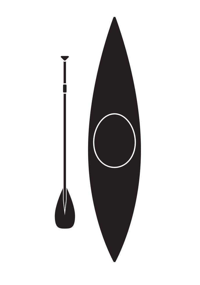 vector plano negro canoa icono