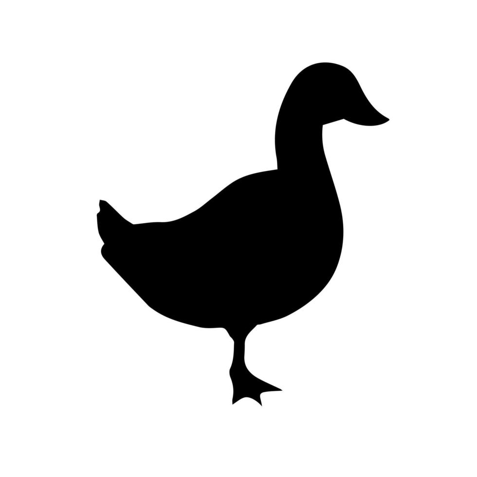 Vector flat black duck silhouette