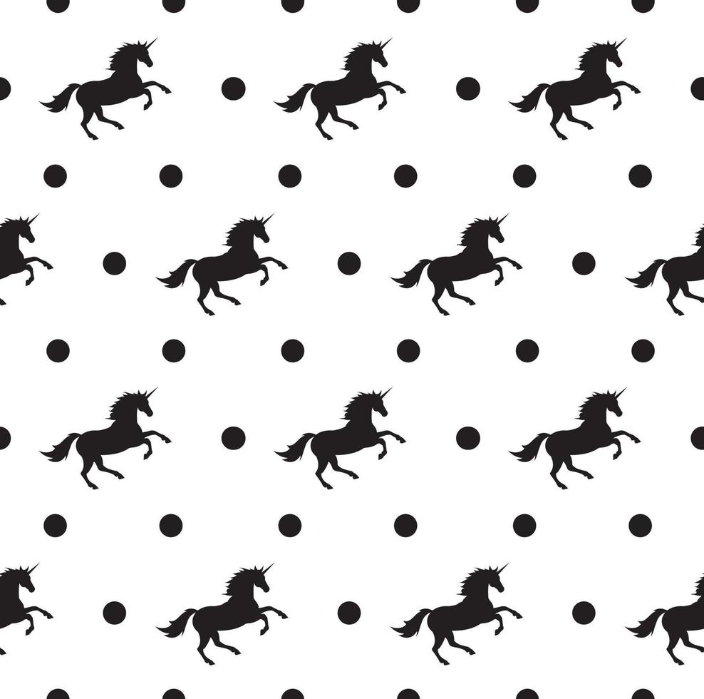 Vector seamless pattern of flat unicorn silhouette