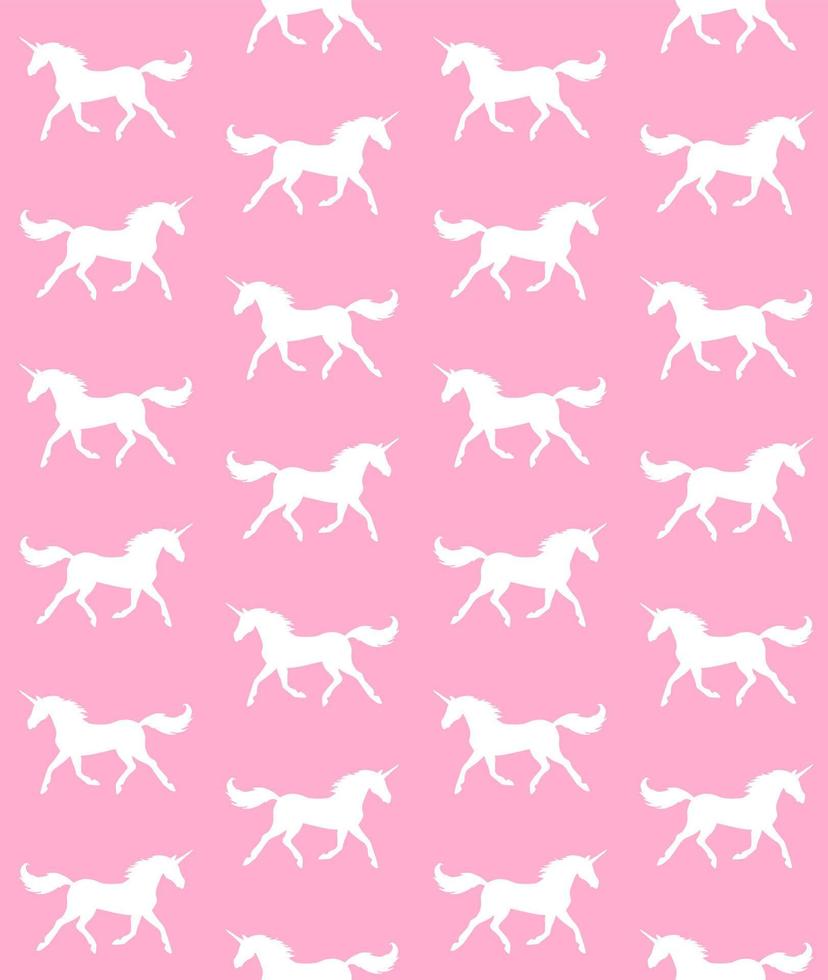 Vector seamless pattern of flat unicorn silhouette
