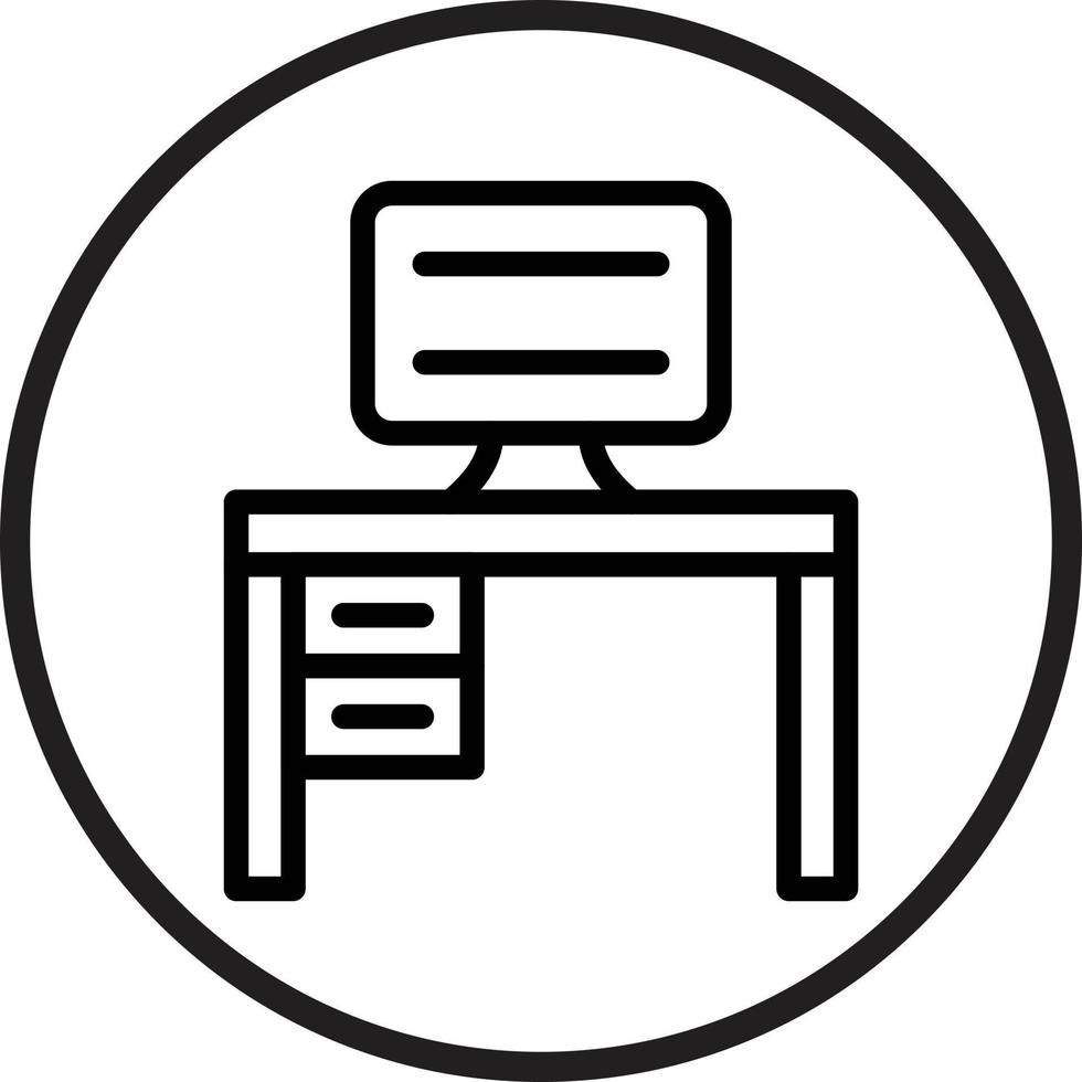 Computer Table Vector Icon Style 22635499 Vector Art at Vecteezy