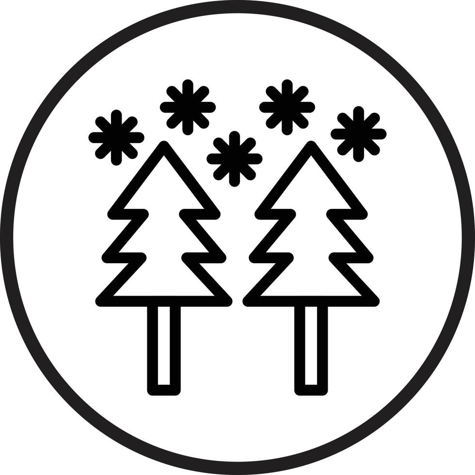 Snow Forest Vector Icon Style