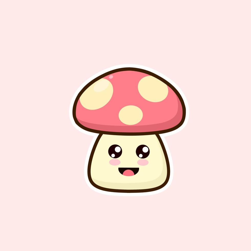 illustration vector graphic of cute mushroom cartoon character 22635913