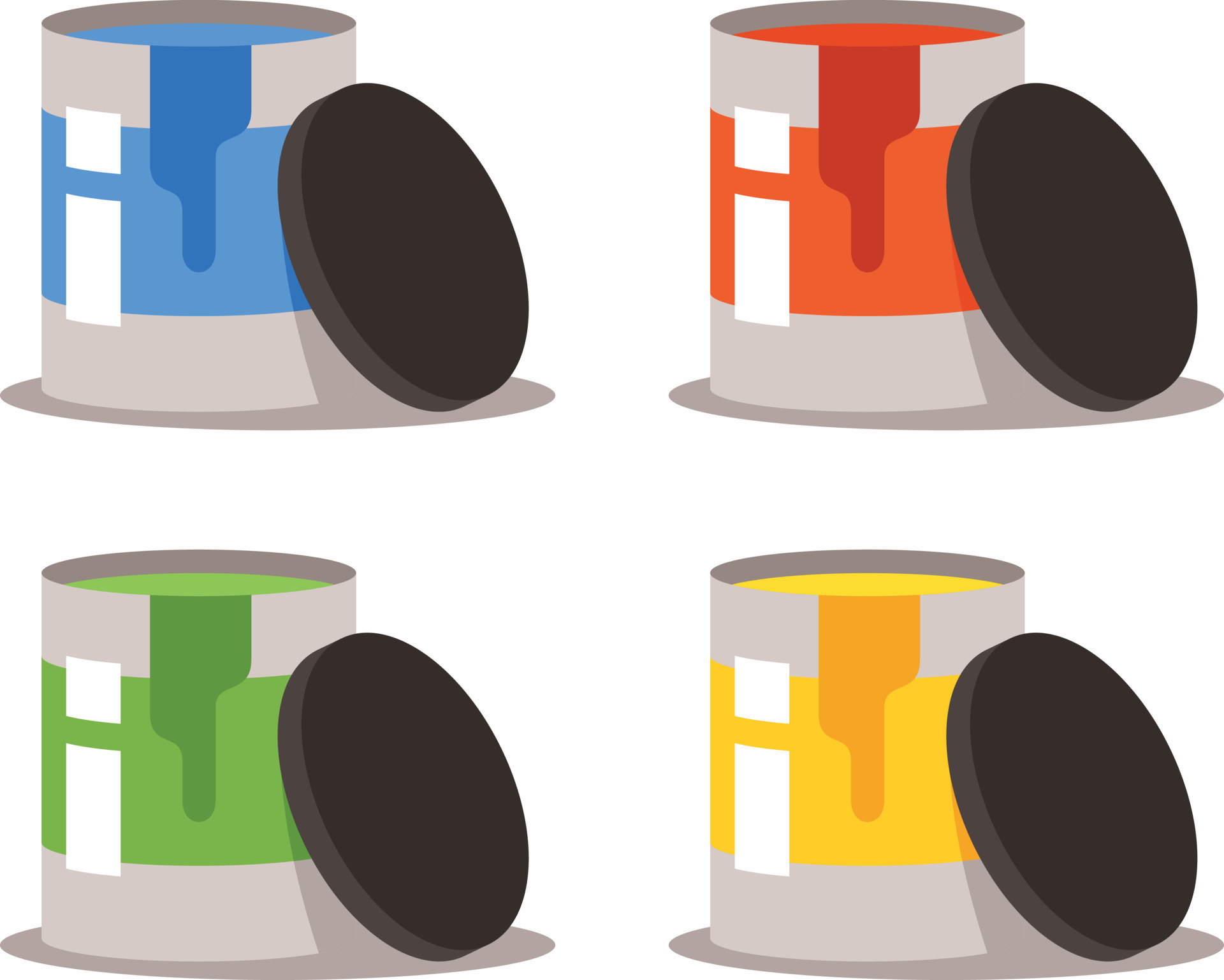 Vector Image Of Various Paint Cans 22635946 Vector Art at Vecteezy