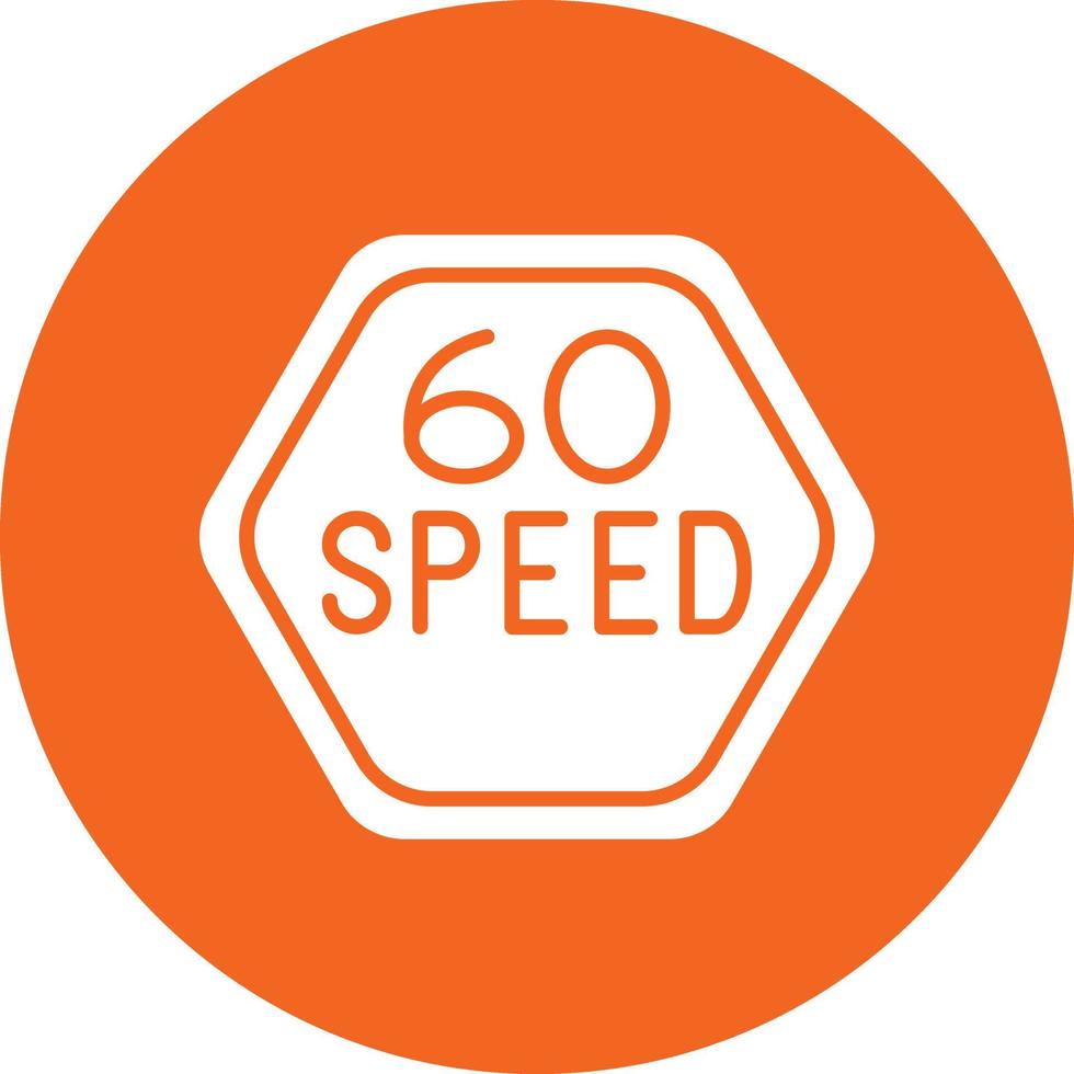 Vector Design 60 Speed Limit Icon Style