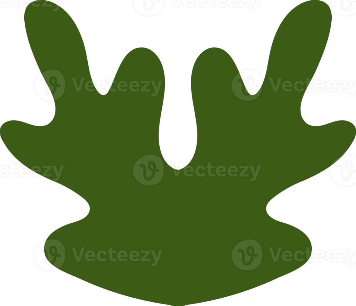 flat color abstract leaf illustration on transparent background png