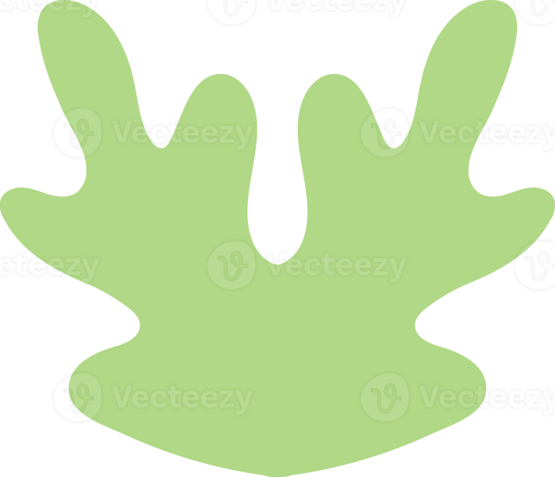 flat color abstract leaf illustration on transparent background png