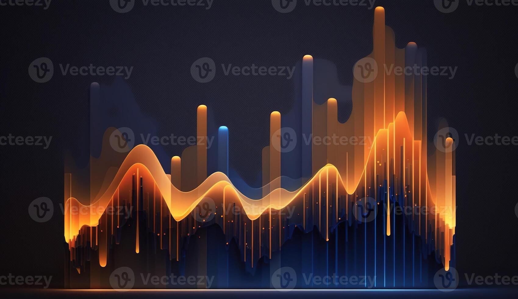 , stock market chart lines, financial graph on technology abstract background represent financial crisis, financial meltdown. Technology concept, trading market concept. photo