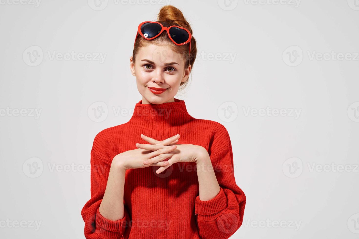 pretty woman posing fashion attractive look photo