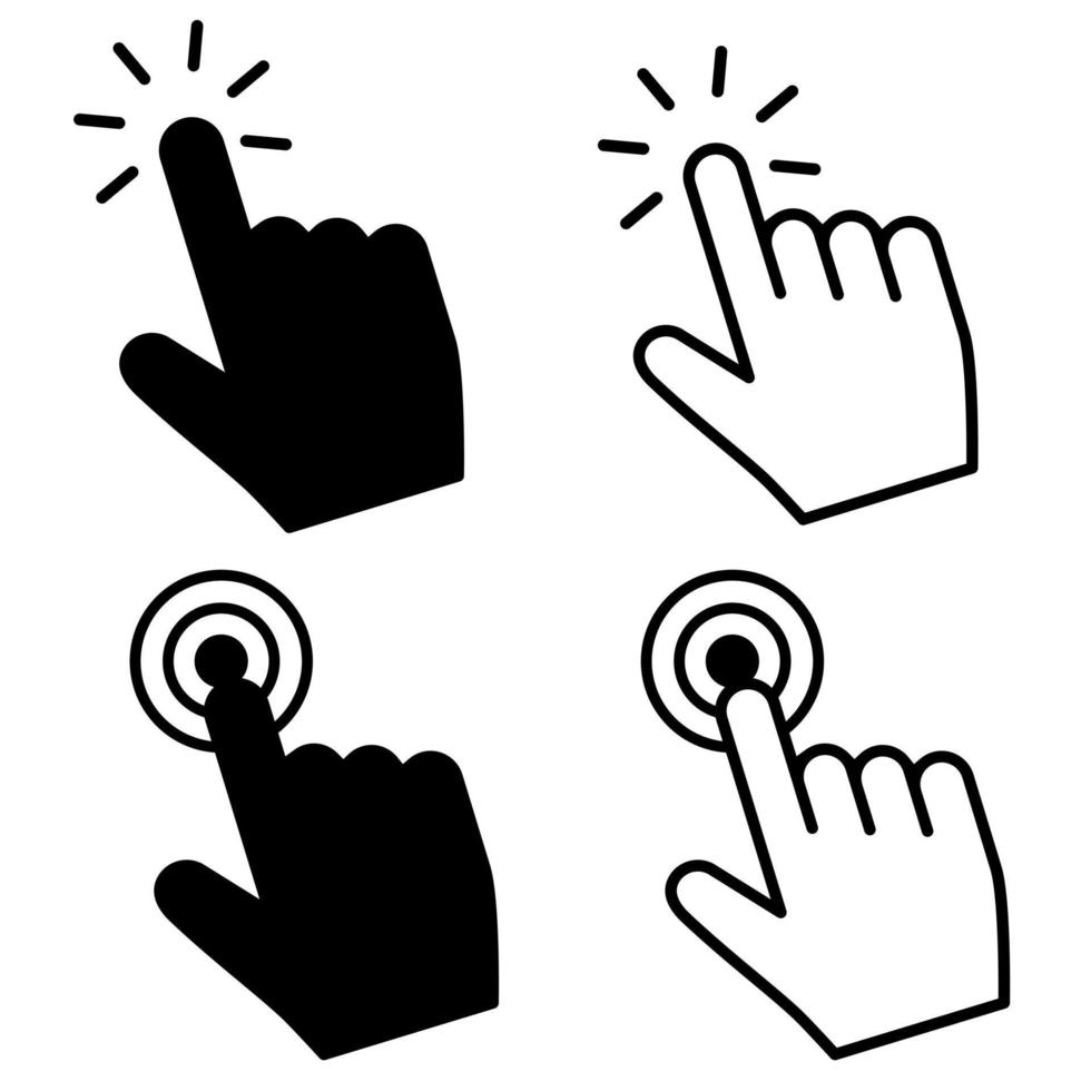 Touch vector icon. click illustration sign. choice symbol. finger logo. cursor mark.