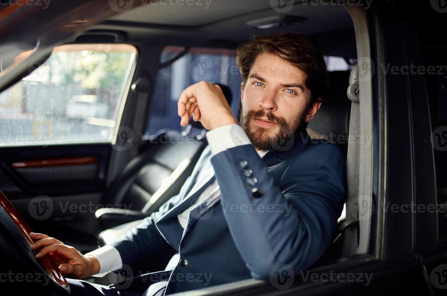 emotional man official passenger driver road success service rich photo