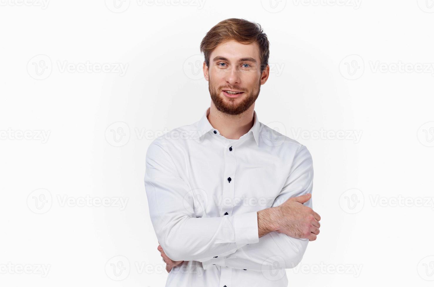 man in white shirt office manager work photo