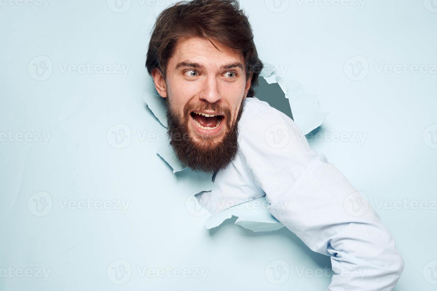 A man breaks through a wall of emotion at a job office official photo