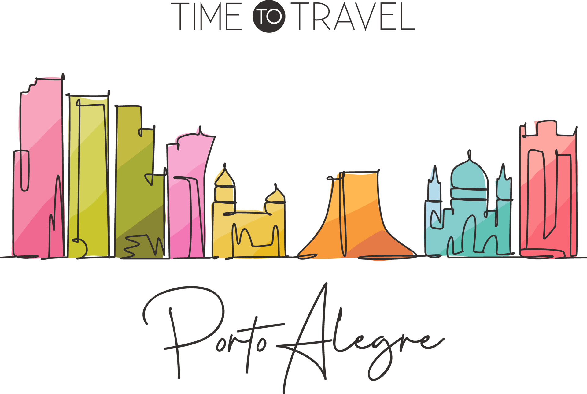 One Continuous Line Drawing Of Porto Alegre City Skyline Brazil one-continuous-line-drawing-of-porto-alegre-city-skyline-brazil