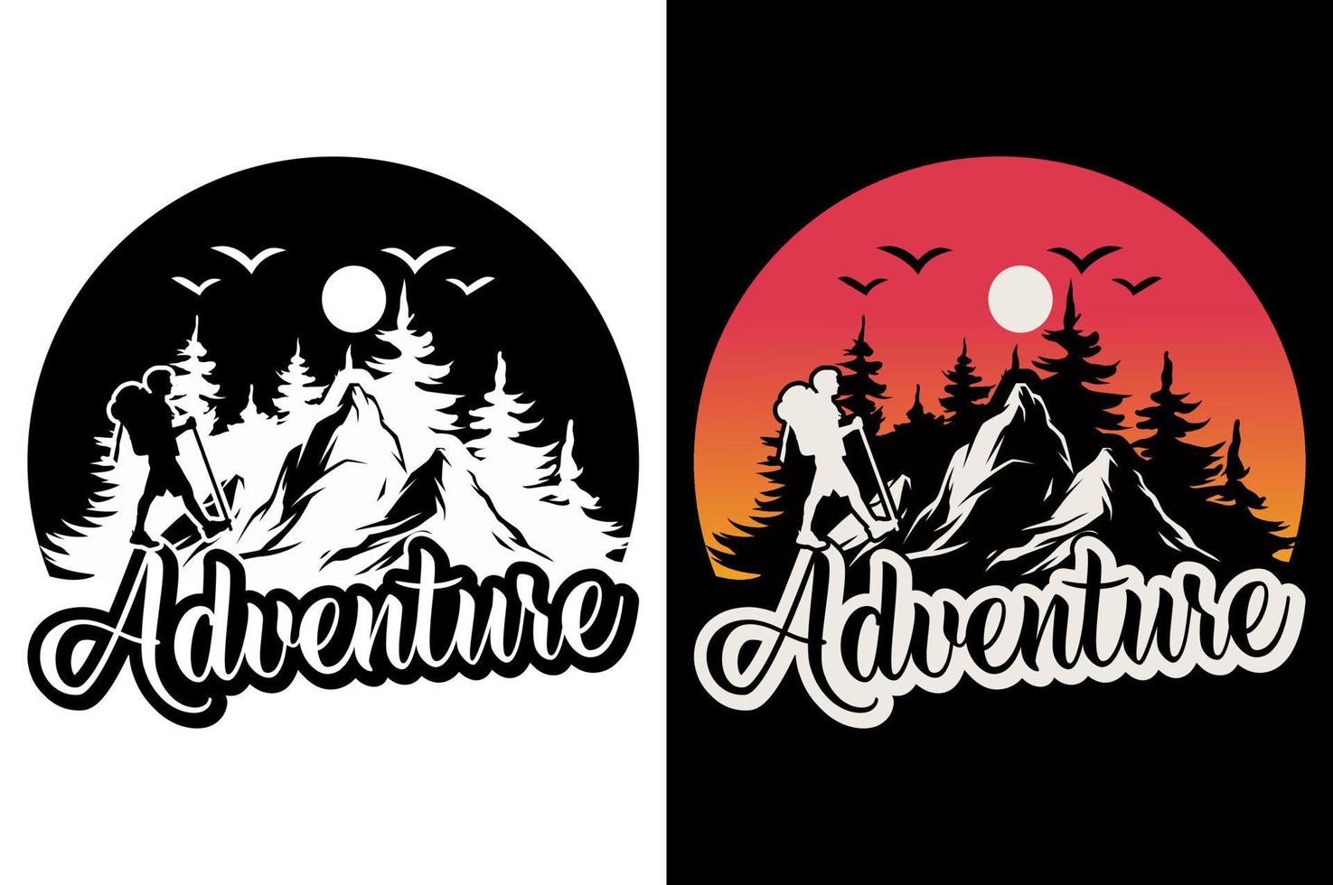 Mountain illustration, outdoor adventure Vector graphic for t shirt Design