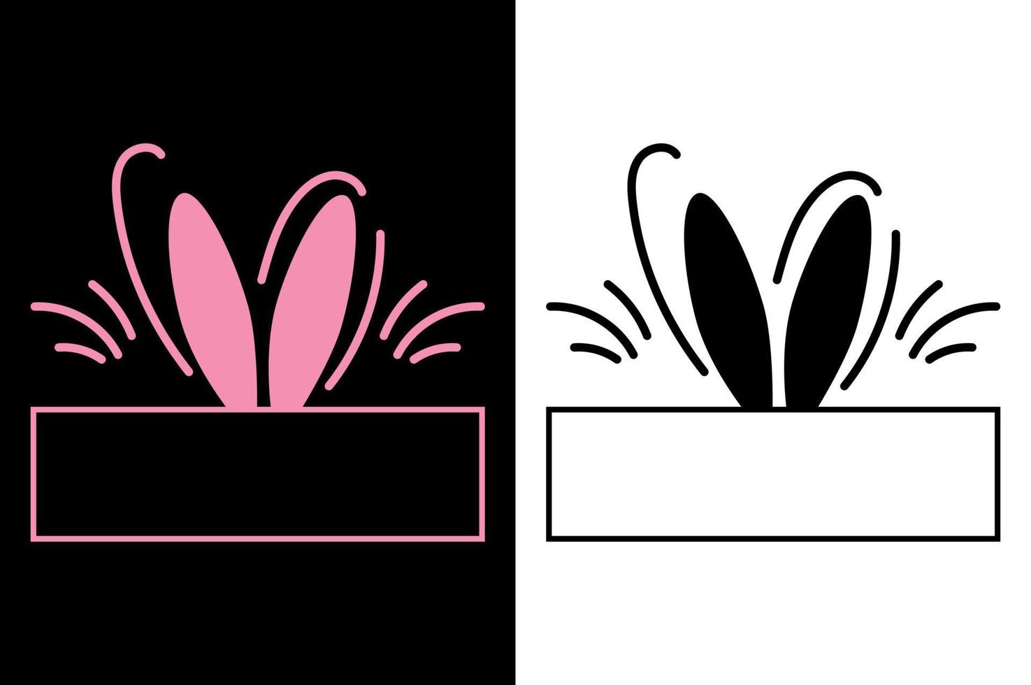 Easter bunny vector Illustration isolateuette.d on white background. Easter rabbit egg split monogram and Silho