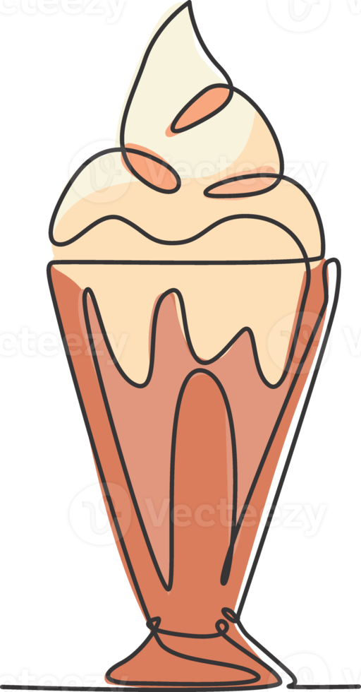 eine durchgehende Strichzeichnung von frischem, köstlichem, süßem Milchshake-Restaurant-Logo-Emblem. Gesundes Getränk Café Shop Logo Vorlage Grafikkonzept. moderne einzeilige zeichnen design vektorgrafiken illustration png