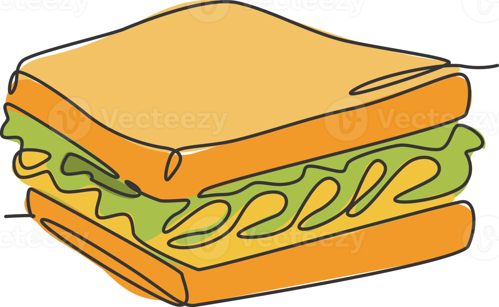 un dessin en ligne continu de l'insigne du logo du restaurant sandwich américain délicieux frais. concept de modèle de logo de boutique de café de restauration rapide. illustration graphique vectorielle de conception de dessin à une seule ligne moderne png