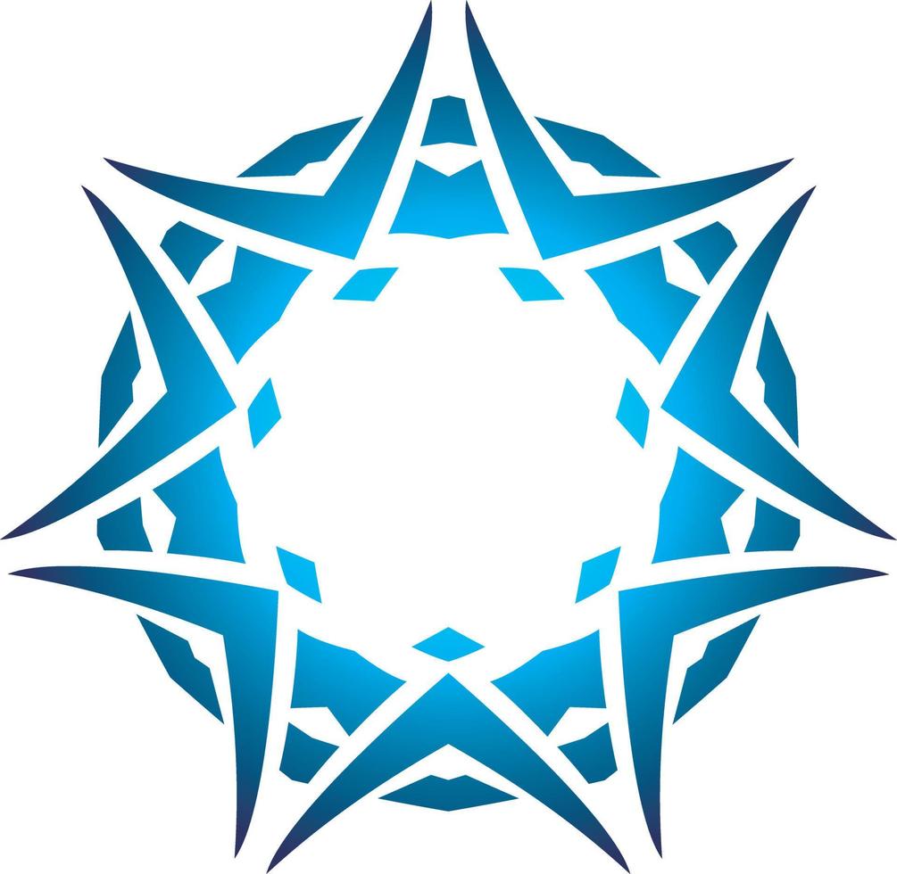 azul tribal estrella vector gráficos. circular geométrico forma para tatuaje diseños o incluso logotipo diseño