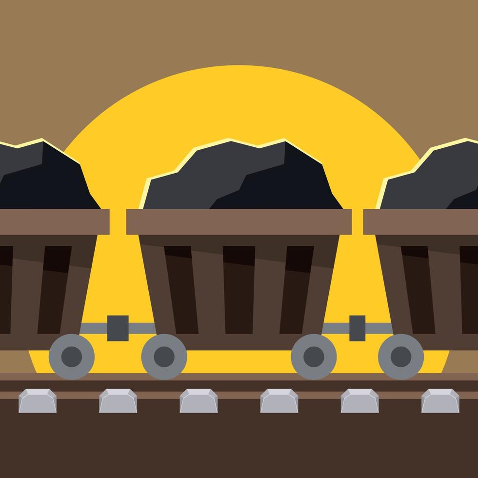 Vector Image Of A Coal Mine Carts
