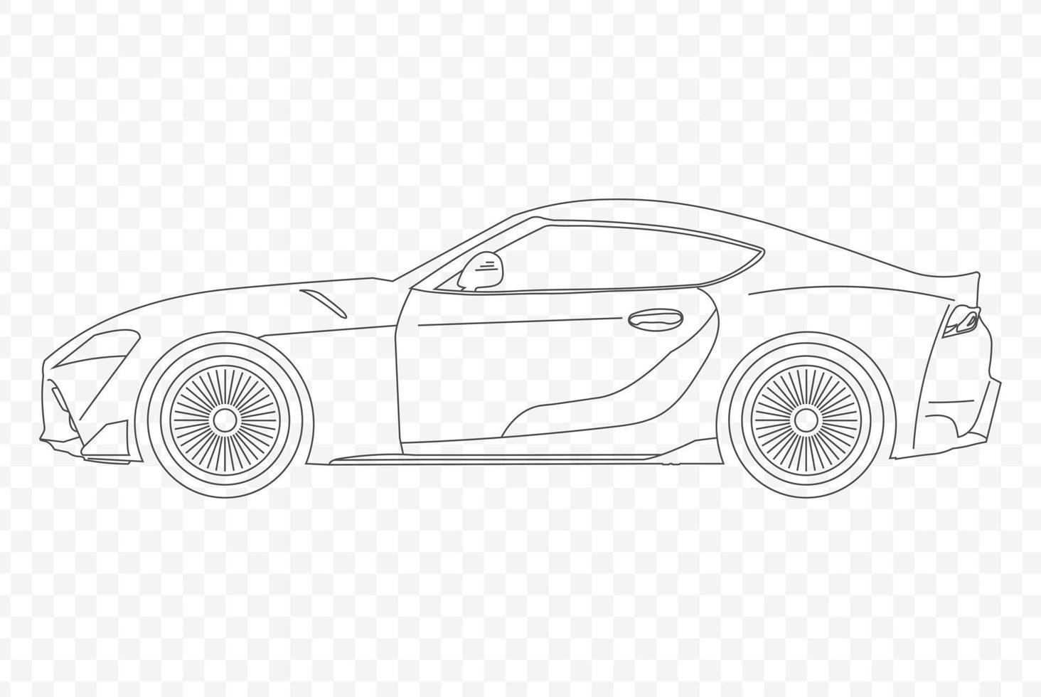 Get on the Road with Our High Quality Car Outline Vector, Perfect for Design Projects vector