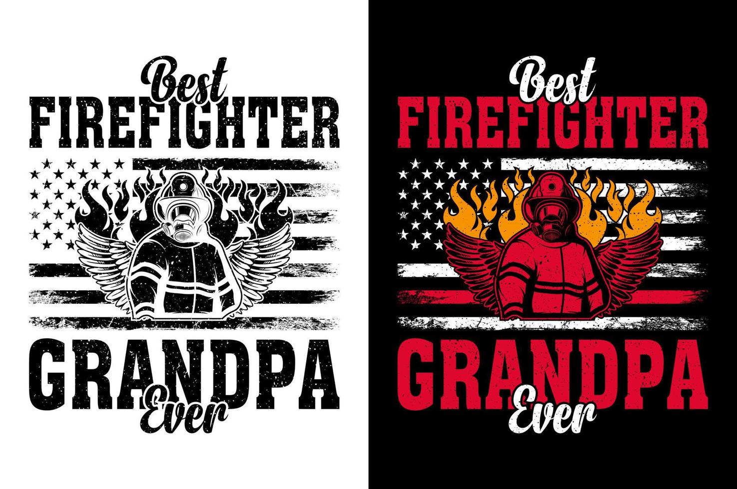 Best Firefighter Grandpa Ever Firefighter tshirt Design Pro Vector
