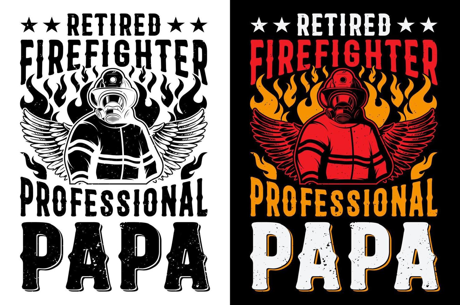 retirado bombero profesional papá bombero camiseta diseño Pro vector