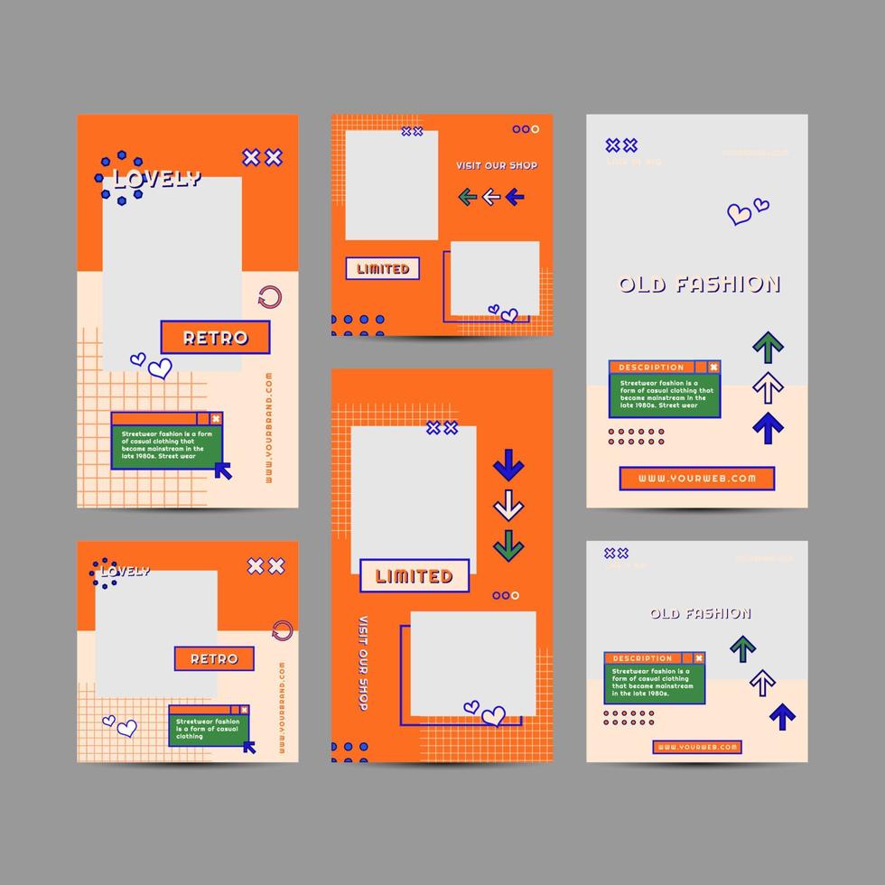 Retro Style Social Media Template for Business Promotion vector