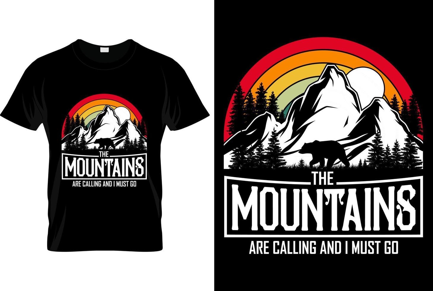 Mountain illustration, outdoor adventure Vector graphic for t shirt Design