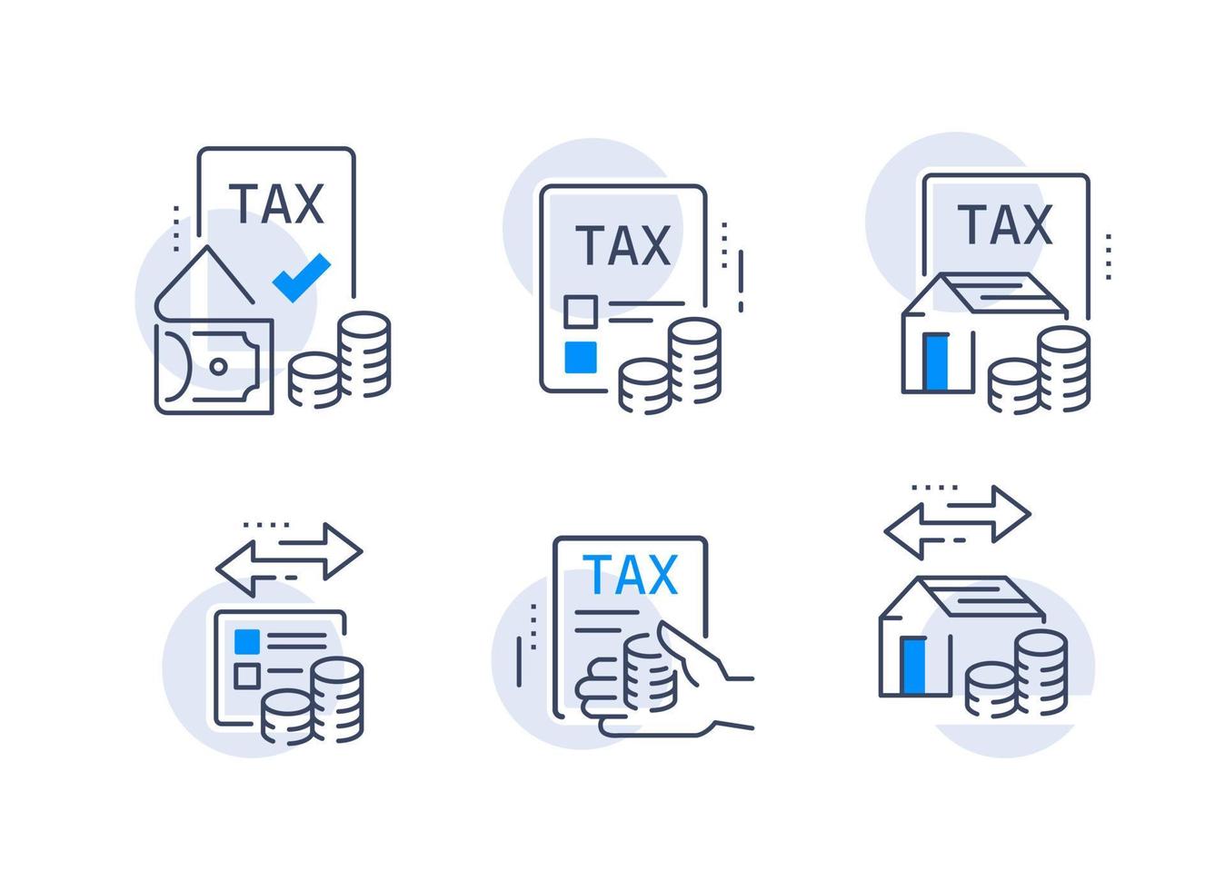 Tax return service, refund concept, mortgage refinance, annual payment, save money, taxation solution vector