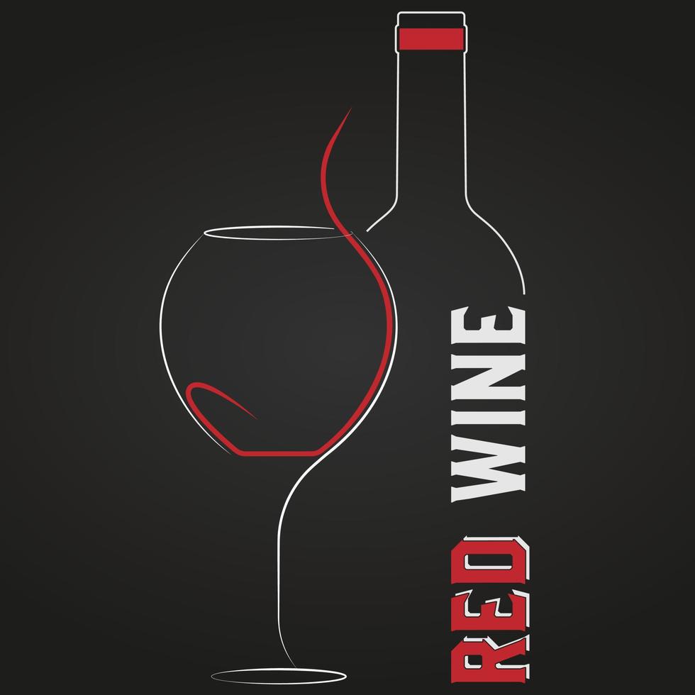 Wine glass and bottle border design background vector