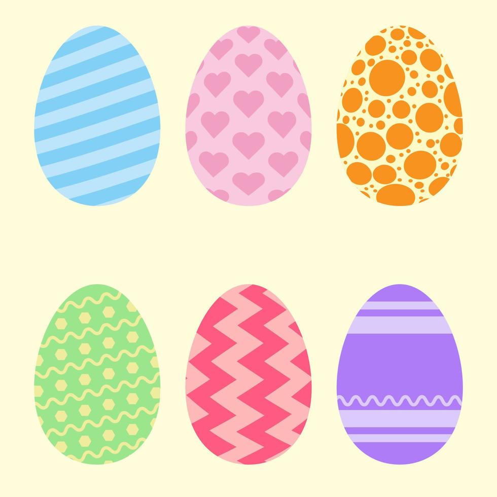 Set of colorful decorated Easter eggs vector