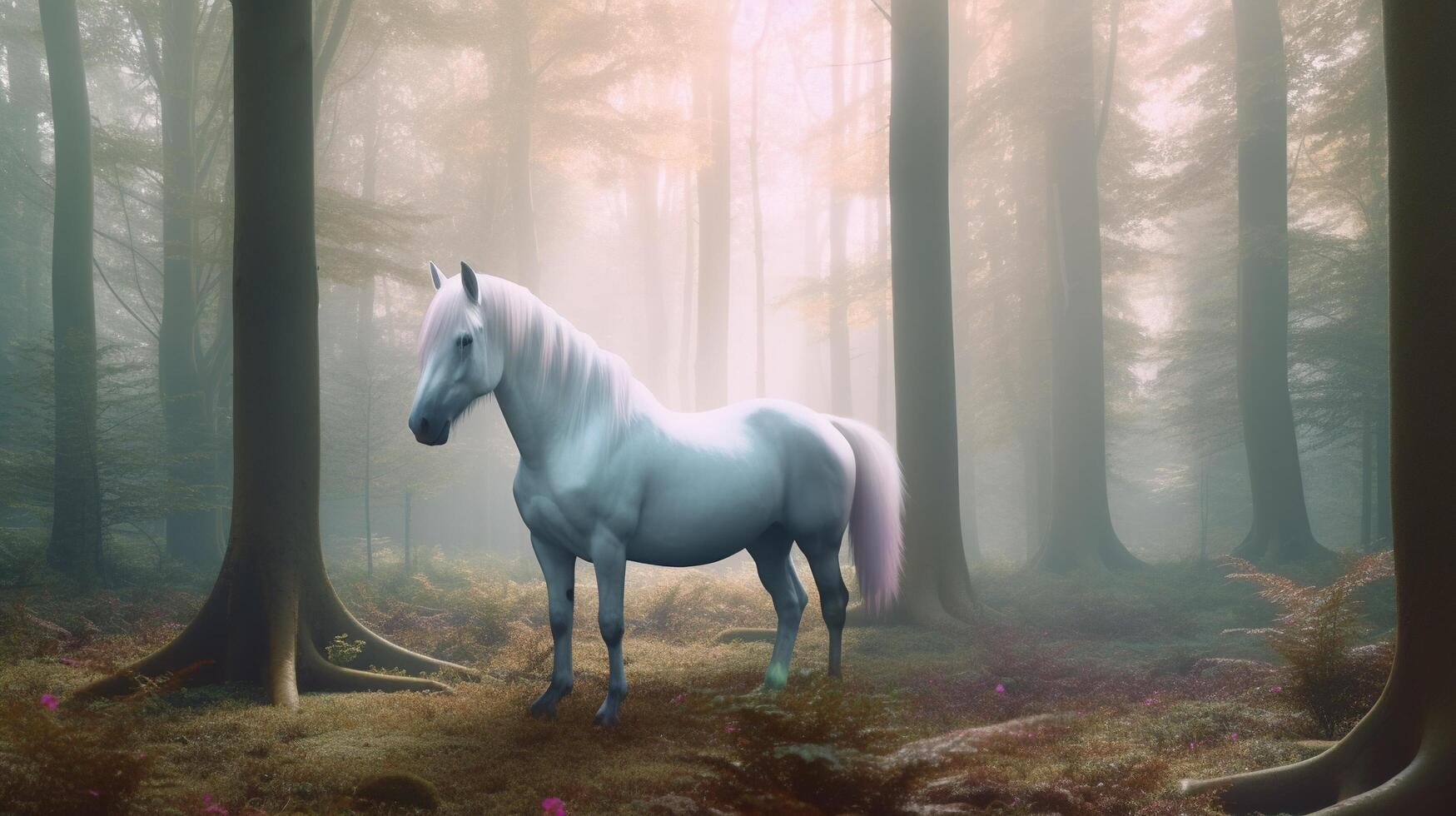 white horse in the field photo